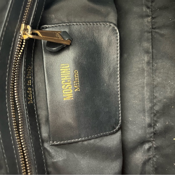 MOSCHINO COUTURE VELVET SIGNATURE TOTE (USED) - Picture 5 of 6